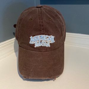American Eagle Vintage Baseball Hat Brown with Blue